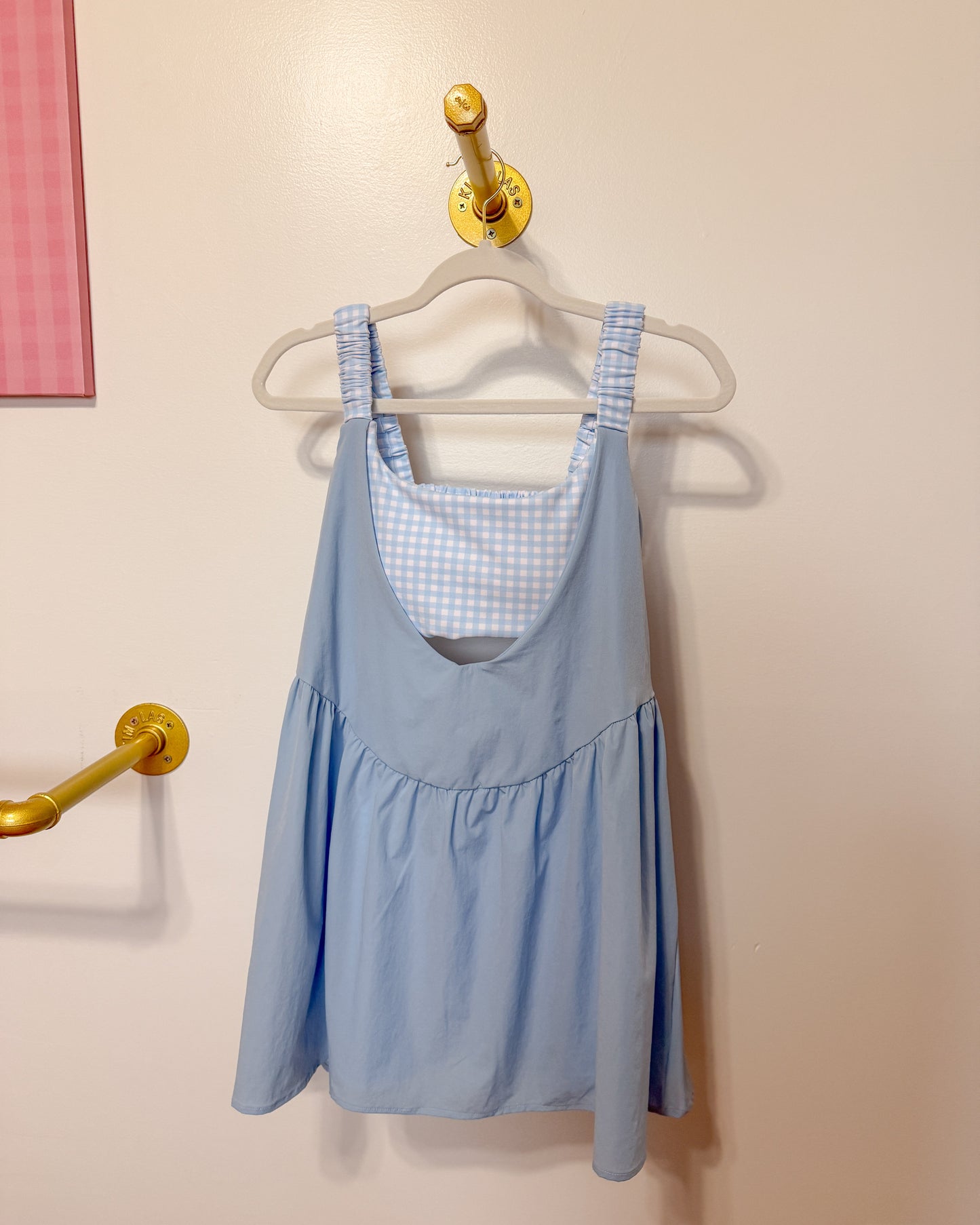 Blue Gingham Active Dress
