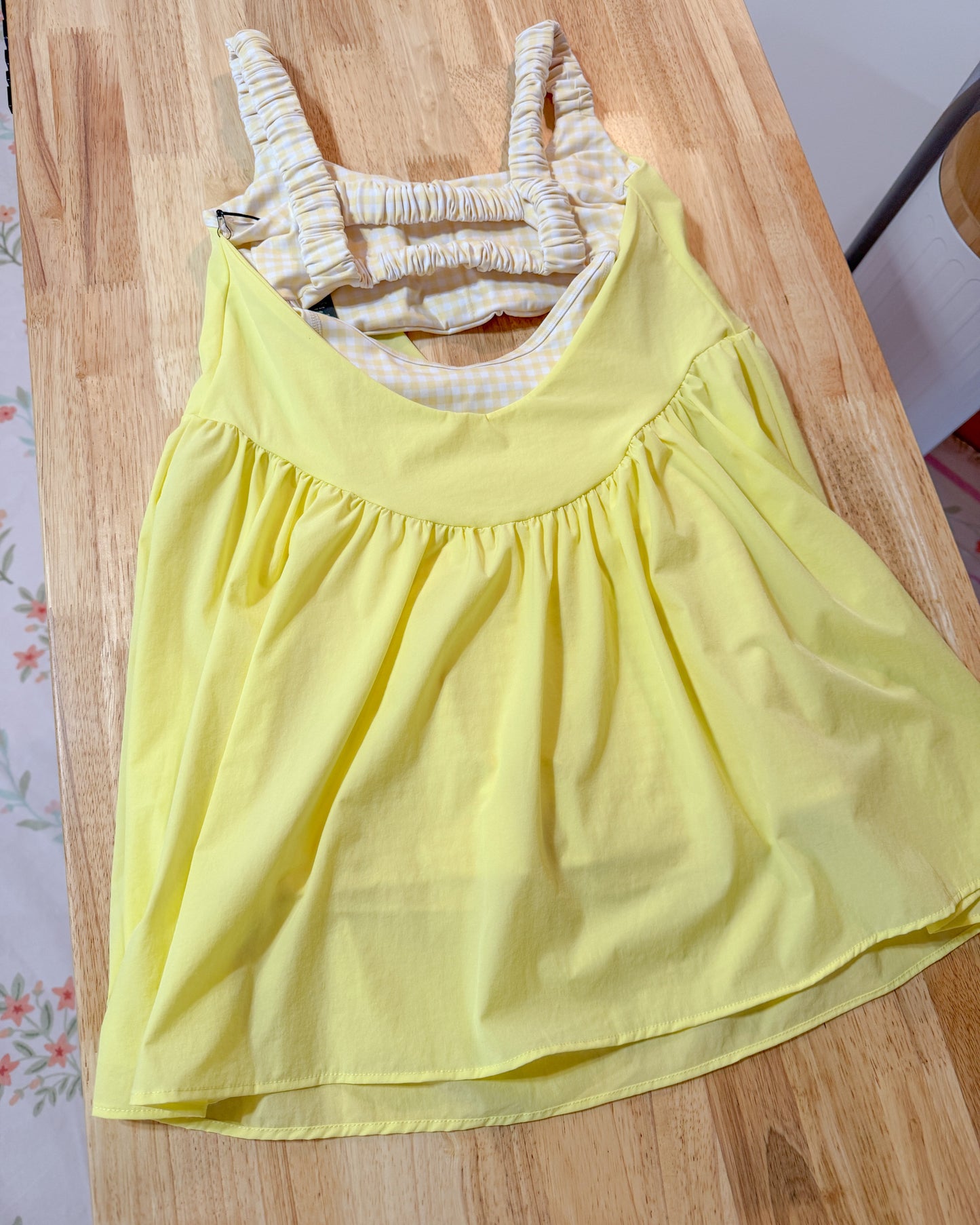 Yellow Gingham Active Dress