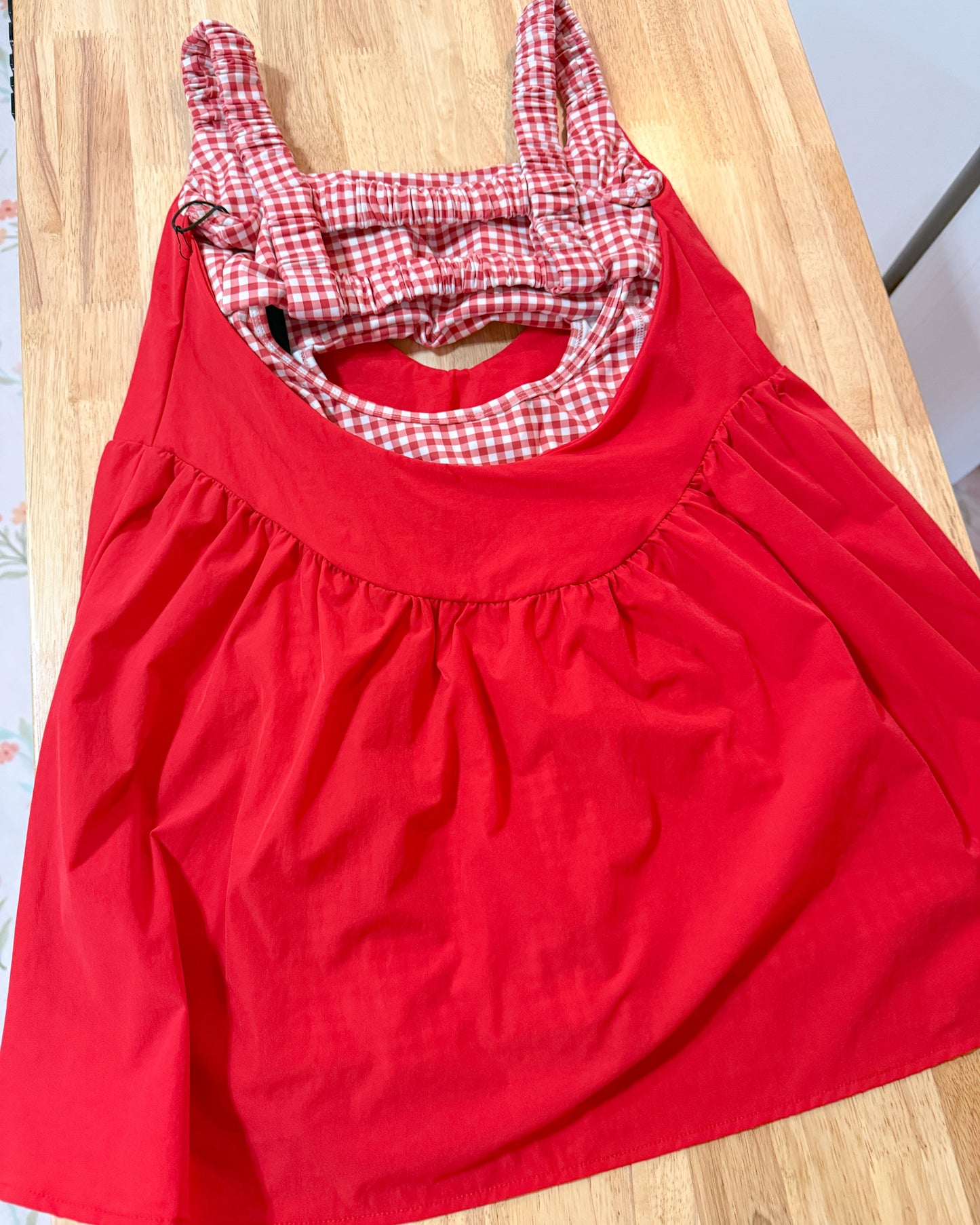 Red Gingham Active Dress