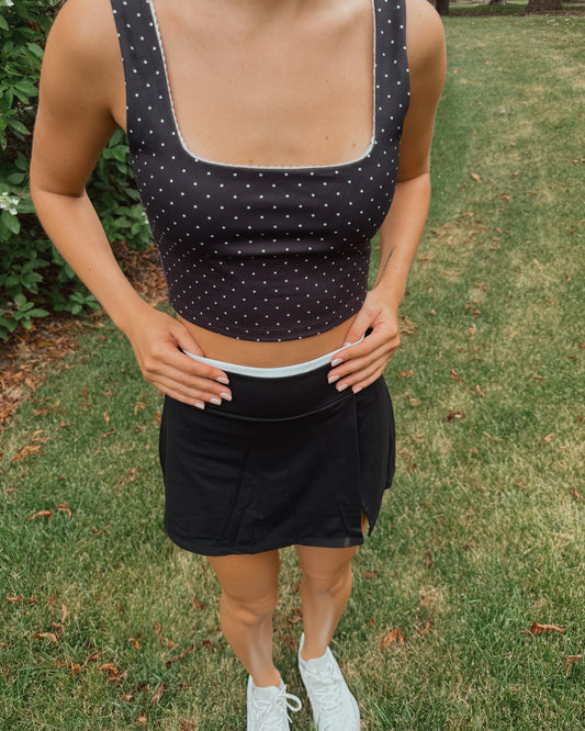 Contrast Binding Skort with Slit