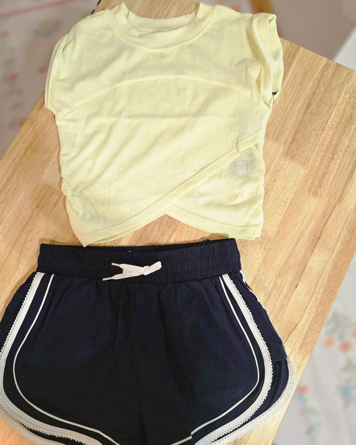 FINAL SALE Pastel Yellow Crossover Top