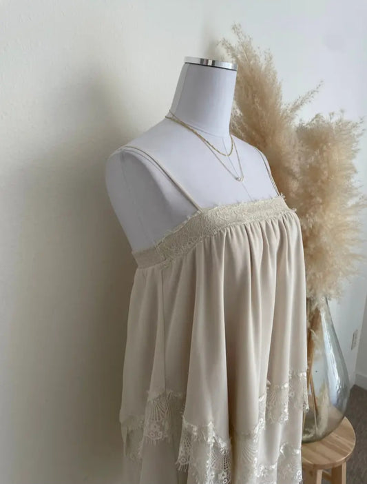 Handkerchief Hem Lace Dress