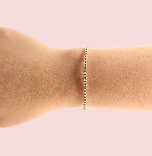 3MM Gold Beaded Bracelet