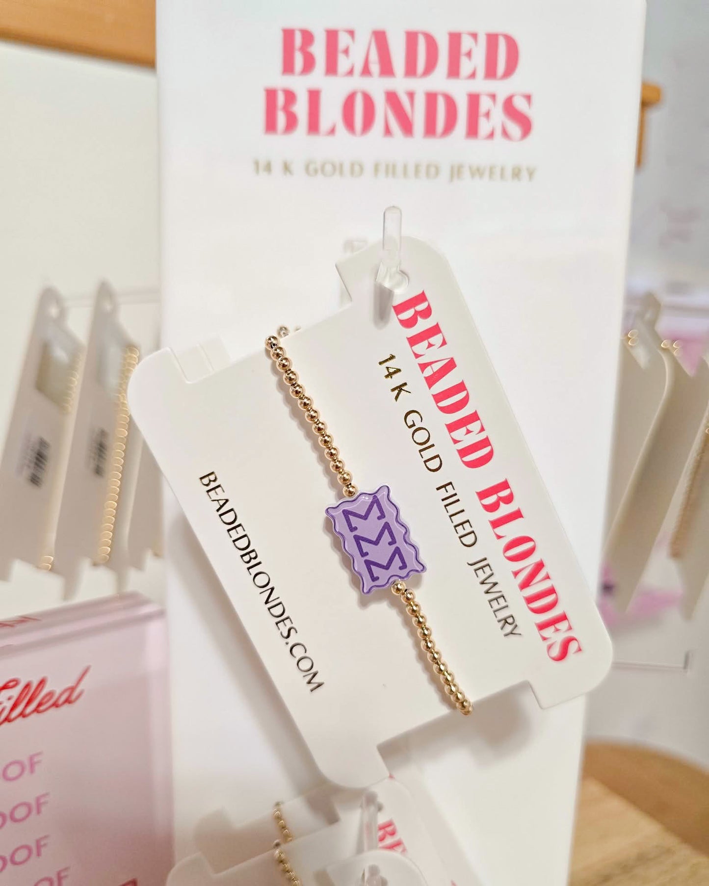 Tri Sigma Block Bracelet on Gold