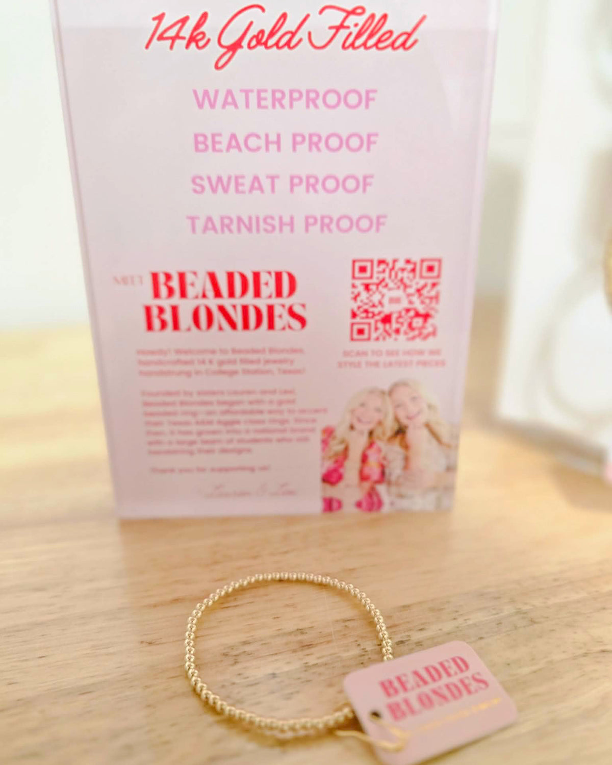 3MM Gold Beaded Bracelet