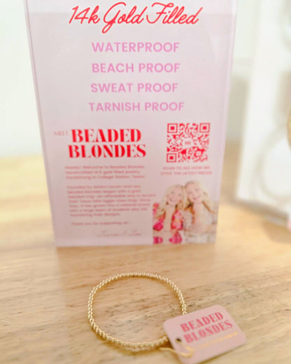 3MM Gold Beaded Bracelet