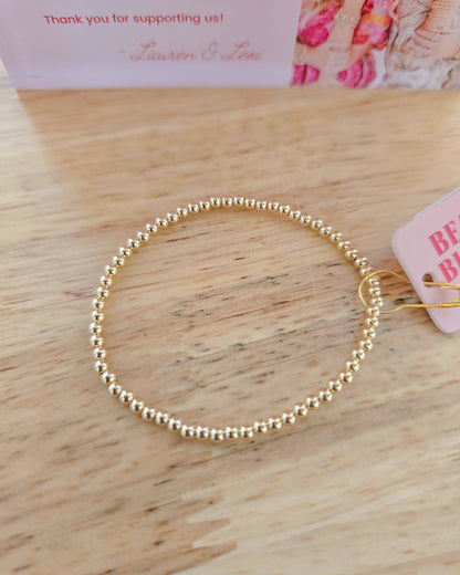 3MM Gold Beaded Bracelet
