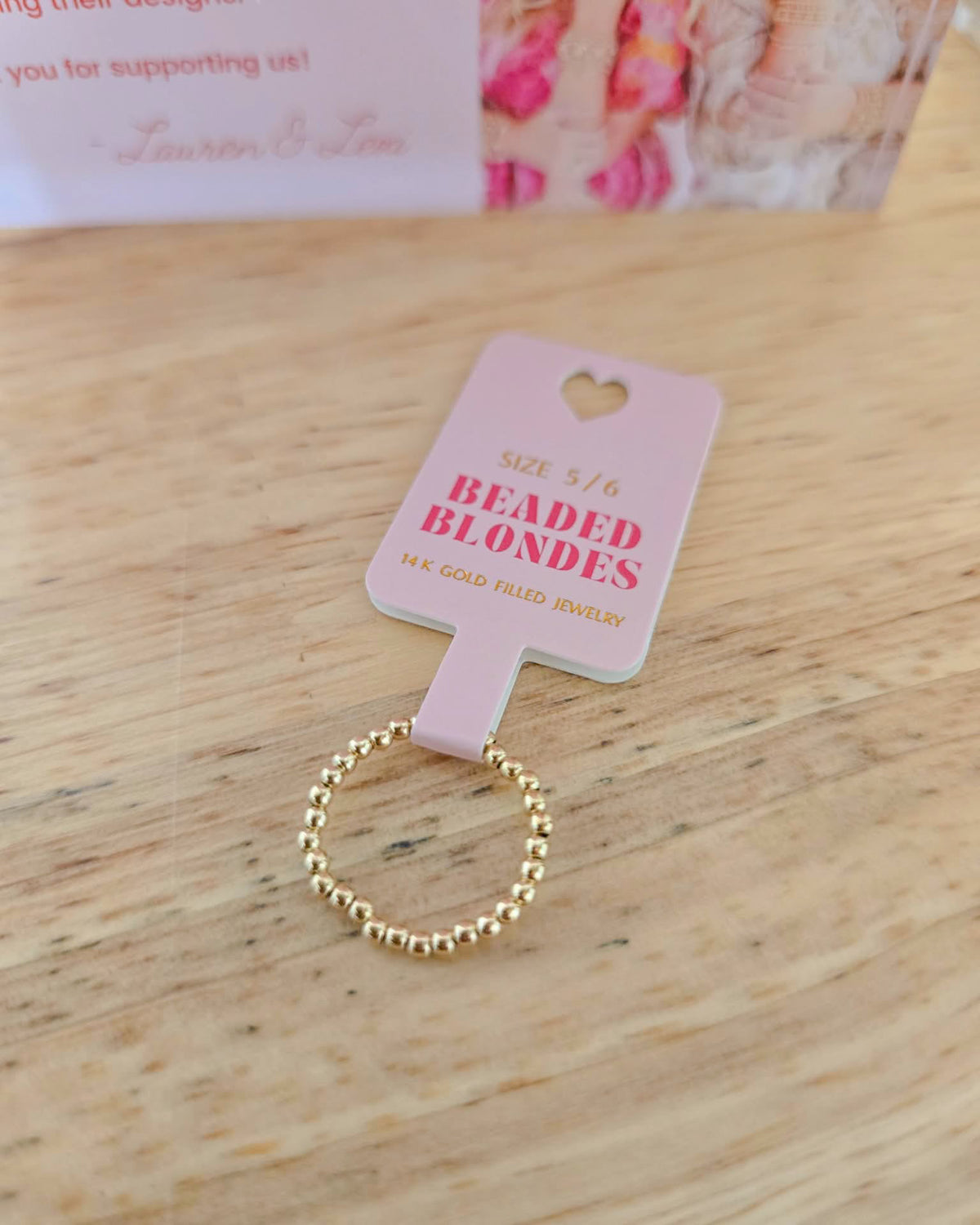 Ring- Lexi Beaded Band in Gold