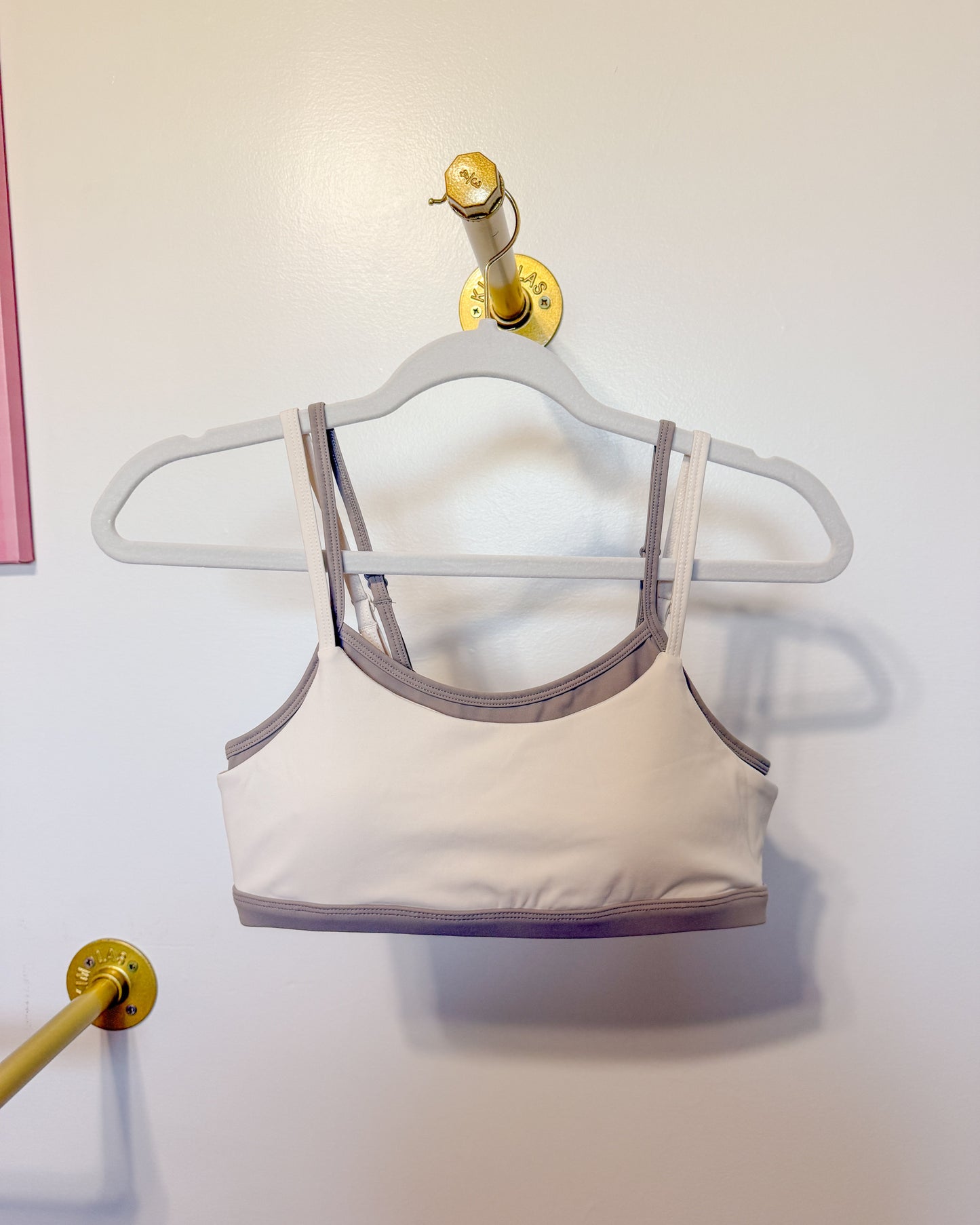 Taupe & Cream Bra Double Layered Styled Bra Top