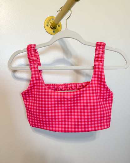 Hot Pink Gingham Bra/Top