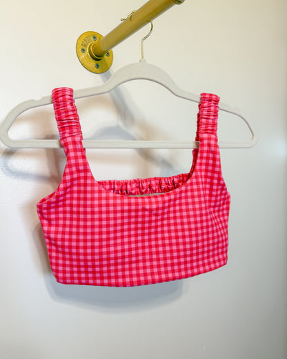 Hot Pink Gingham Bra/Top