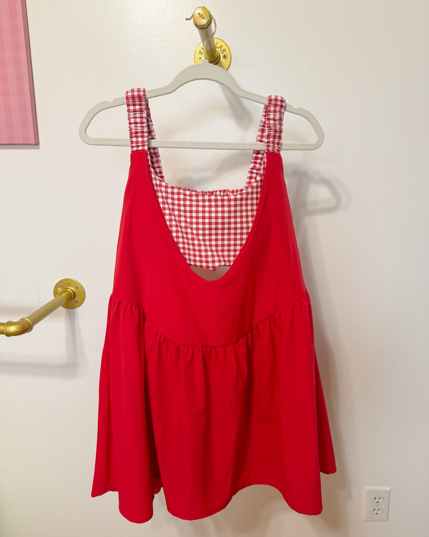 Red Gingham Active Dress