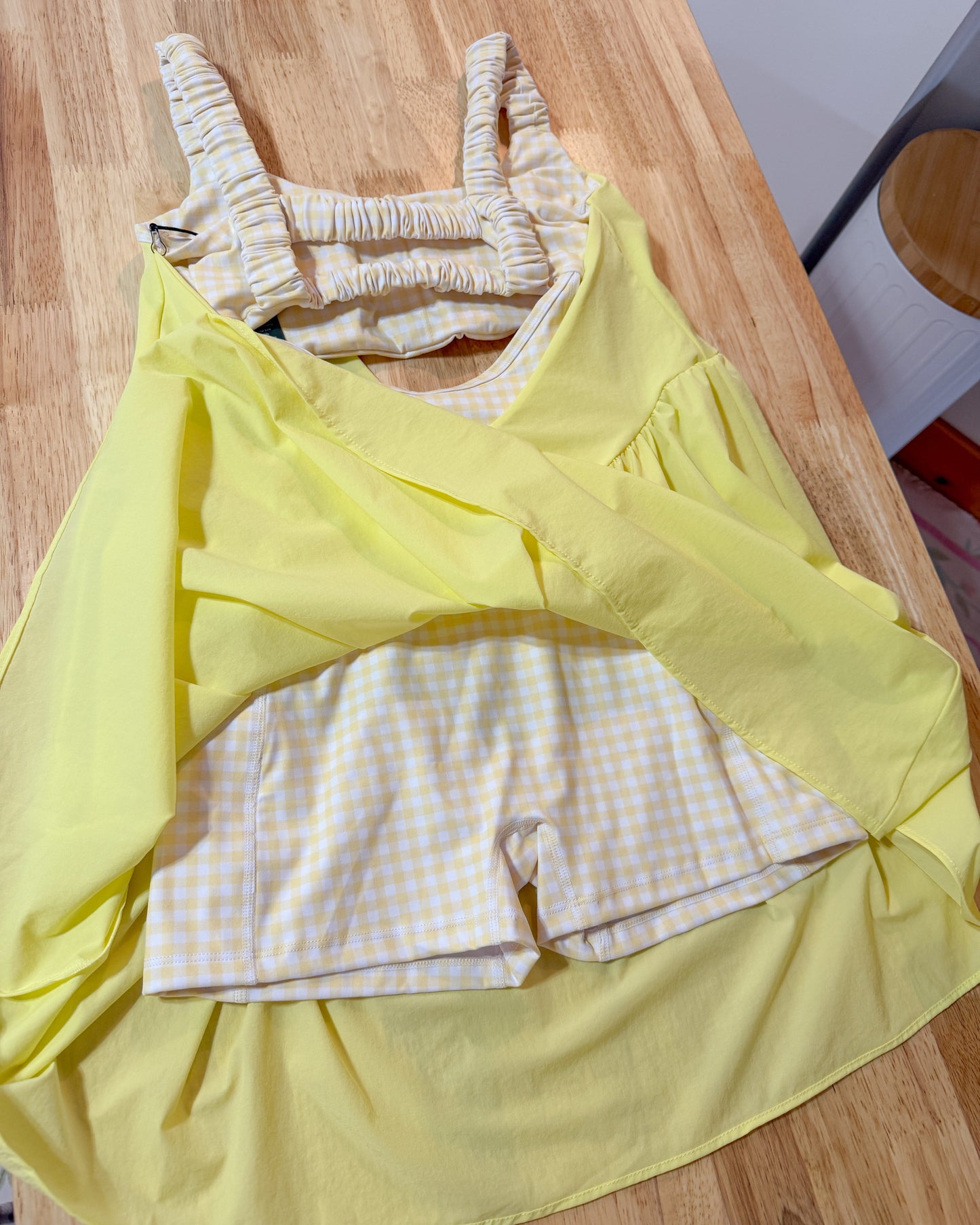 Yellow Gingham Active Dress