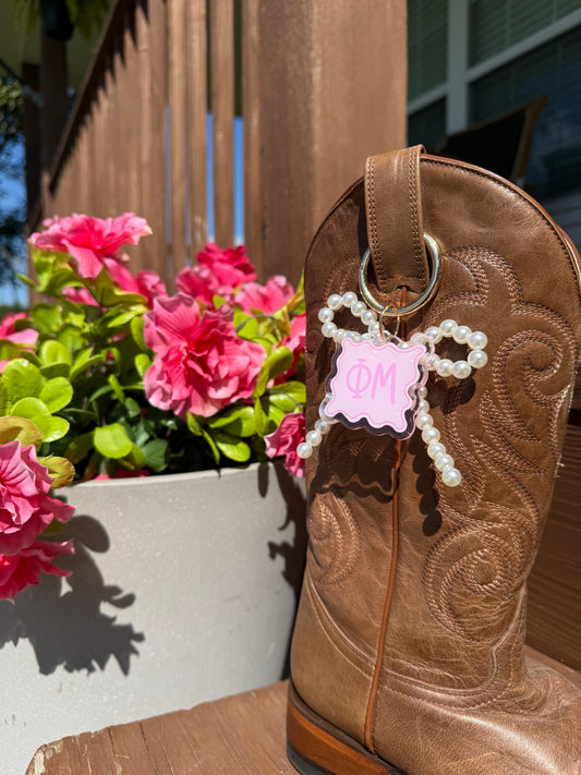 Phi Mu Bag & Boot Charm