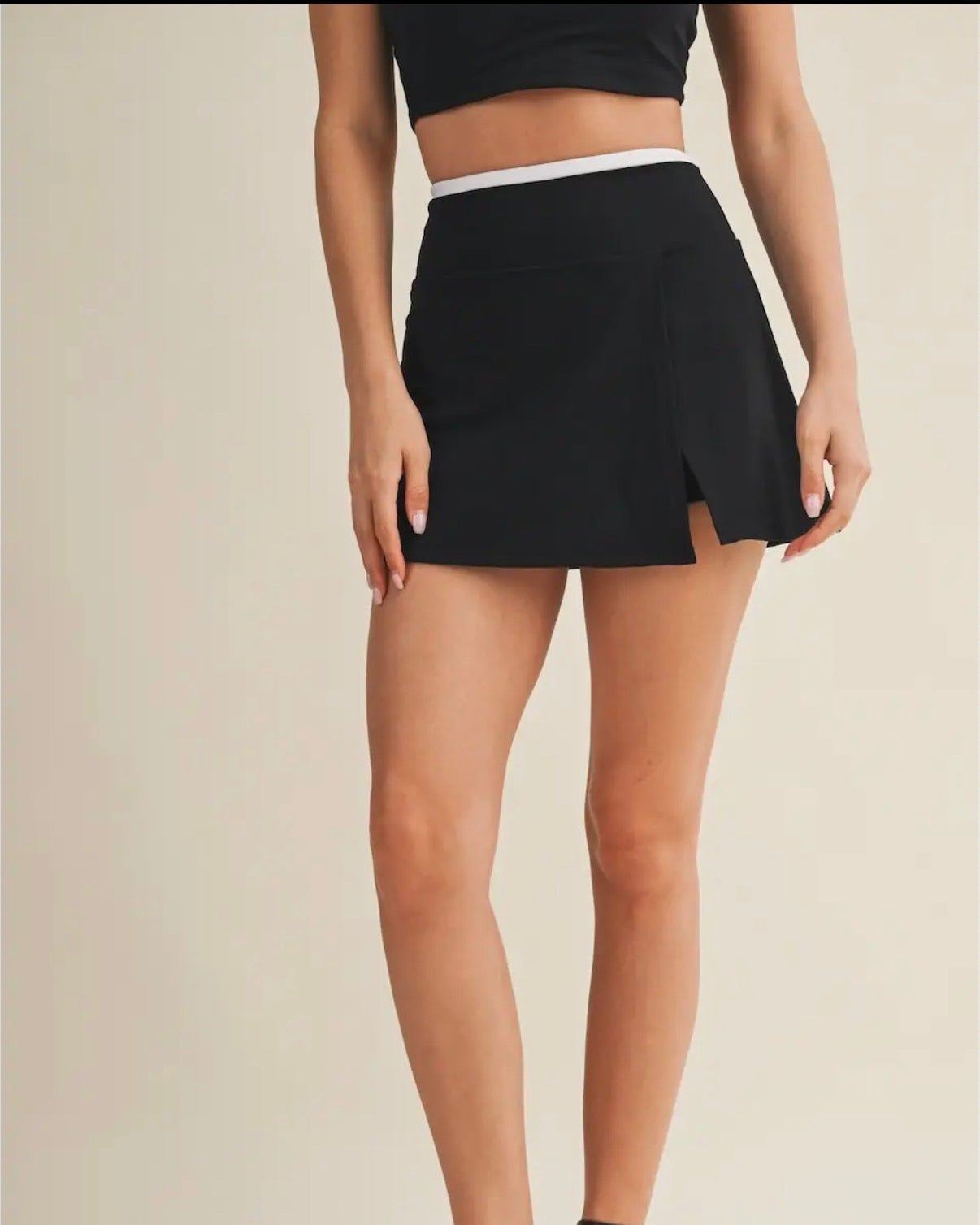 Contrast Binding Skort with Slit