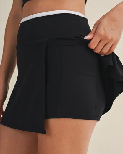 Contrast Binding Skort with Slit