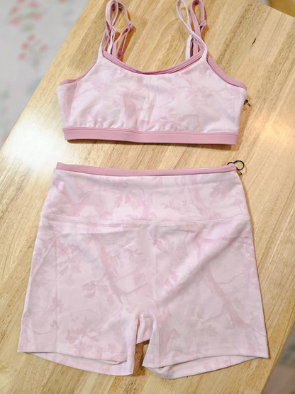Pink Camo Double Layered Styled Bra Top