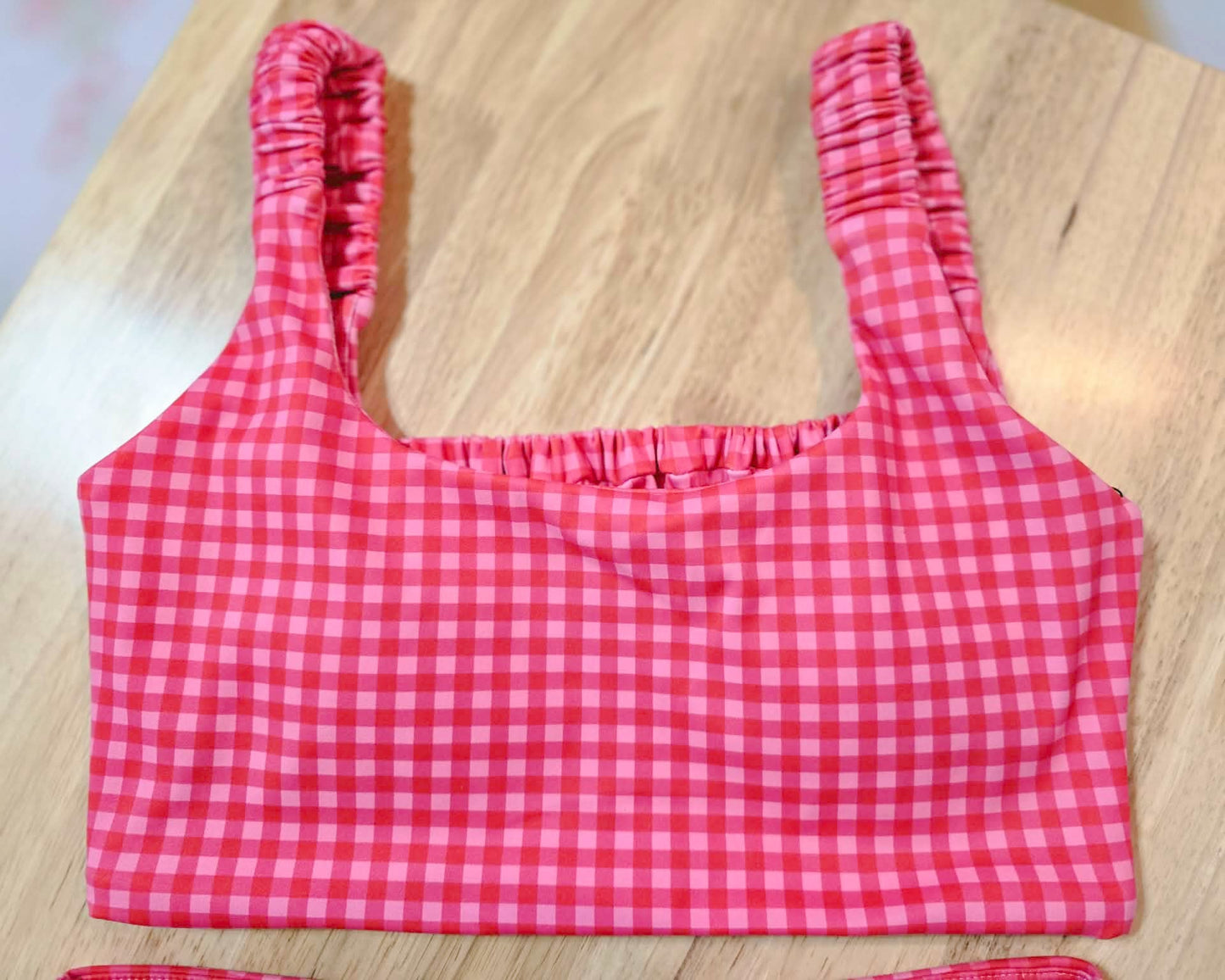 Hot Pink Gingham Bra/Top
