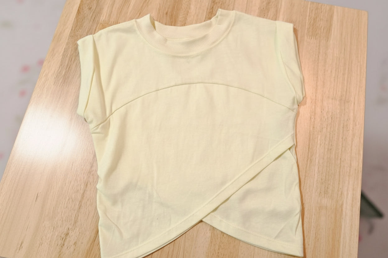Pastel Yellow Crossover Top