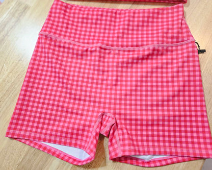 Hot Pink Gingham Biker Shorts