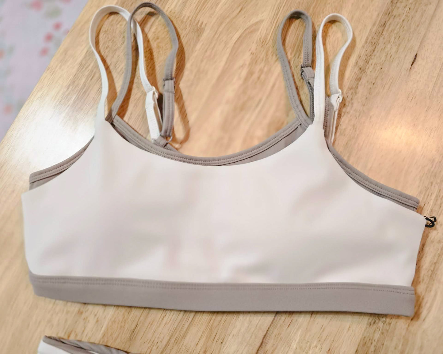 Taupe & Cream Bra Double Layered Styled Bra Top