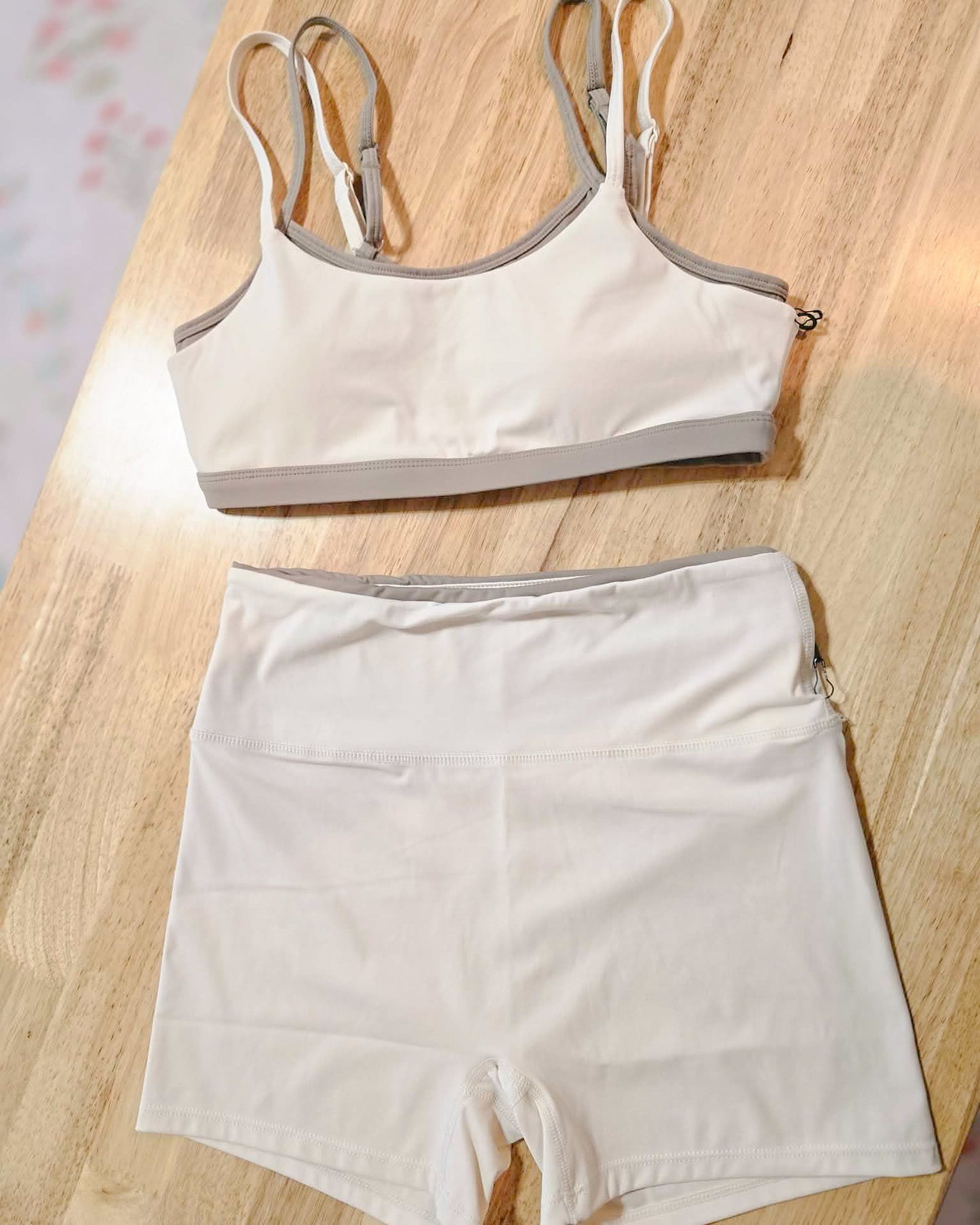Taupe & Cream Bra Double Layered Styled Bra Top