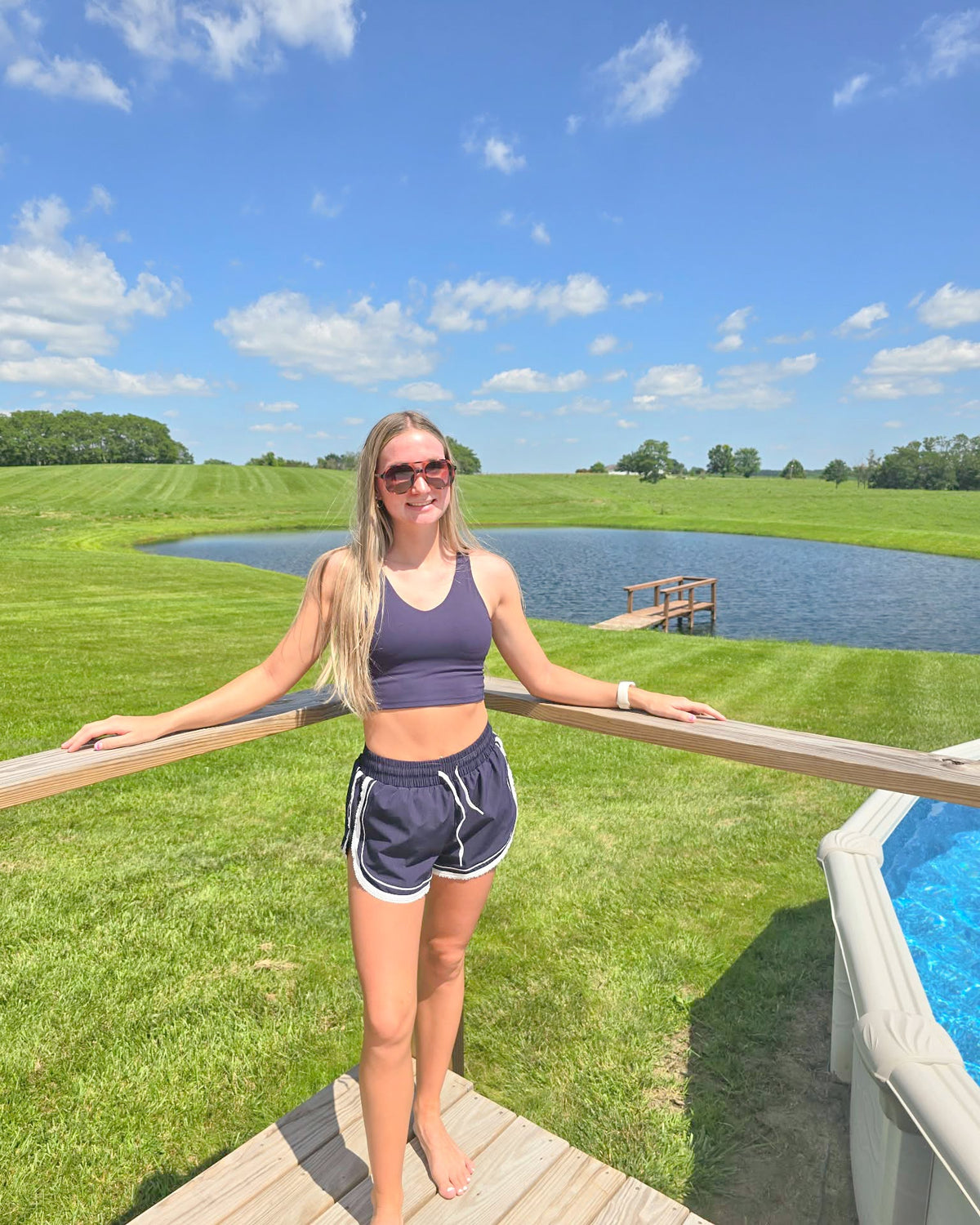 FINAL SALE   Navy Blue Crop Tank