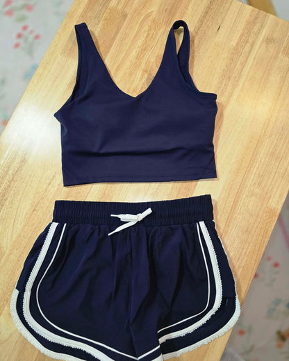 Navy Blue Crop Tank