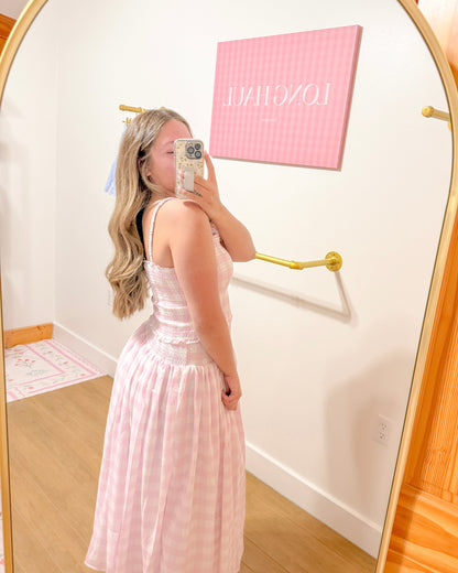 Pink Gingham Tank and Skirt Set