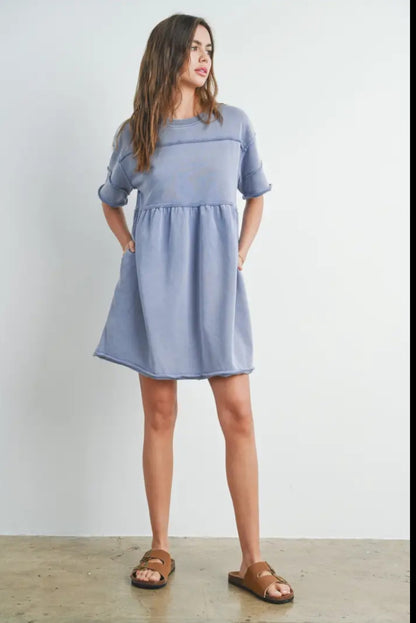 Washed French Terry Dress