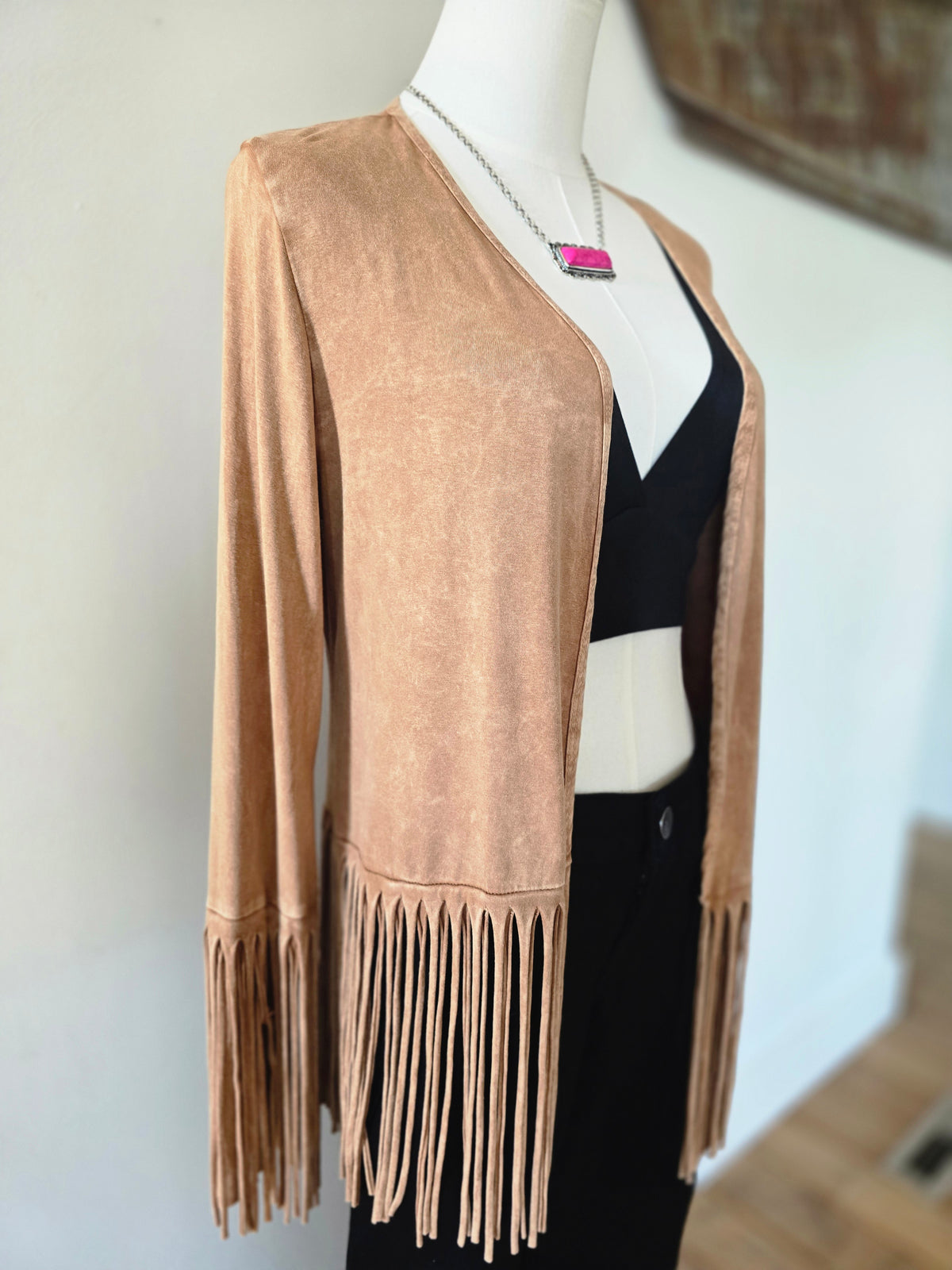 Fringe Long Sleeve Cardigan