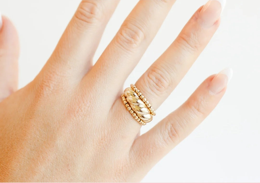 Ring- Lexi Beaded Band in Gold