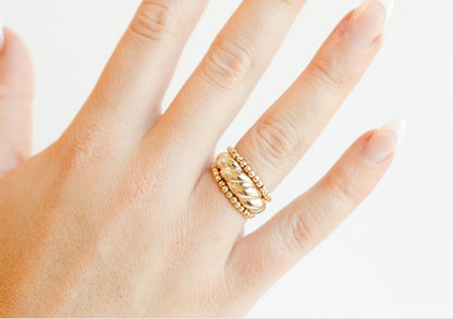 Ring- Lexi Beaded Band in Gold