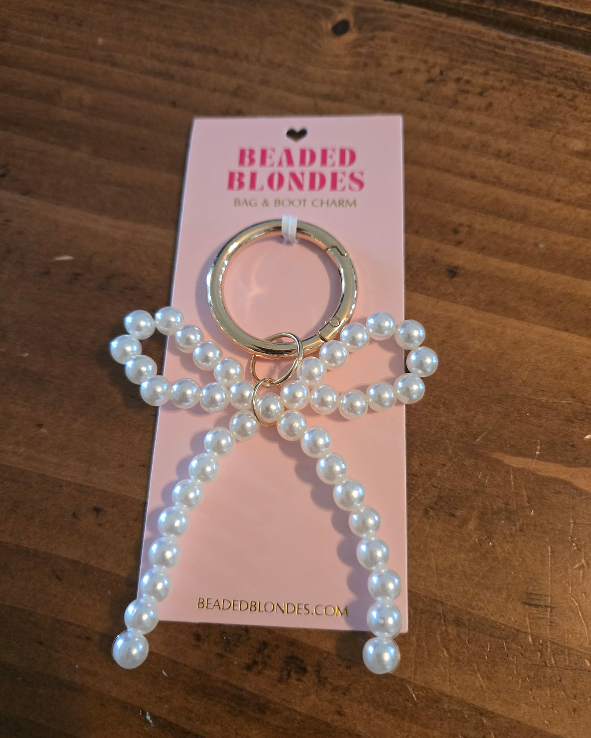 Beaded Blondes Bow Bag Charm