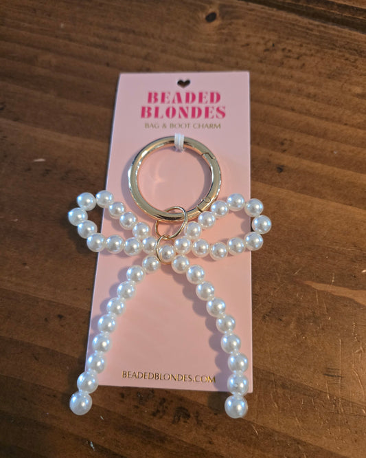 Beaded Blondes Bow Bag Charm