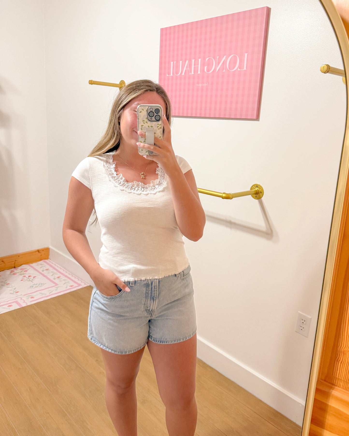 White Lace Trim Top